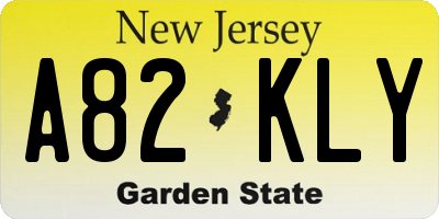 NJ license plate A82KLY