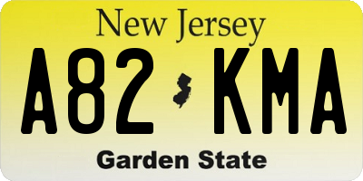 NJ license plate A82KMA