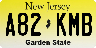 NJ license plate A82KMB