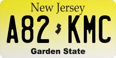 NJ license plate A82KMC