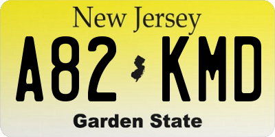 NJ license plate A82KMD