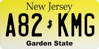 NJ license plate A82KMG