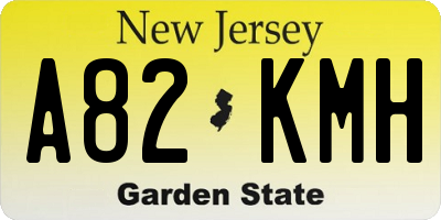 NJ license plate A82KMH