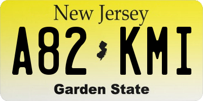 NJ license plate A82KMI