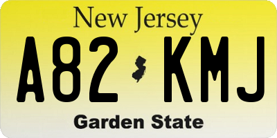 NJ license plate A82KMJ