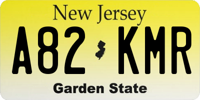 NJ license plate A82KMR