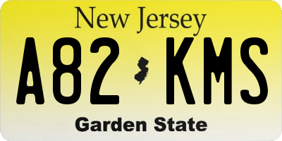NJ license plate A82KMS