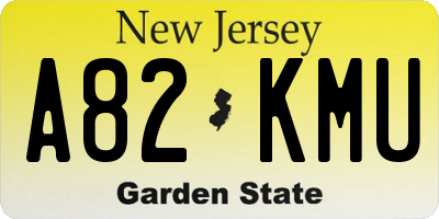 NJ license plate A82KMU