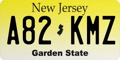 NJ license plate A82KMZ