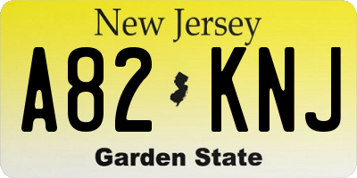 NJ license plate A82KNJ
