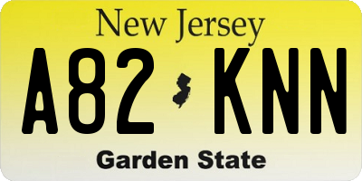 NJ license plate A82KNN