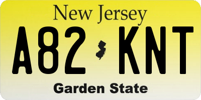 NJ license plate A82KNT