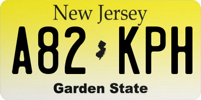 NJ license plate A82KPH