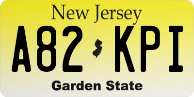 NJ license plate A82KPI