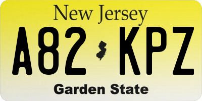 NJ license plate A82KPZ