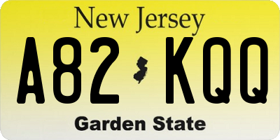 NJ license plate A82KQQ