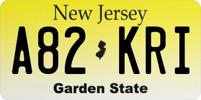 NJ license plate A82KRI