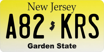NJ license plate A82KRS