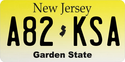 NJ license plate A82KSA