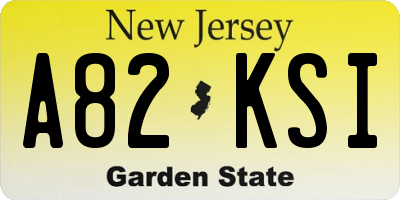 NJ license plate A82KSI
