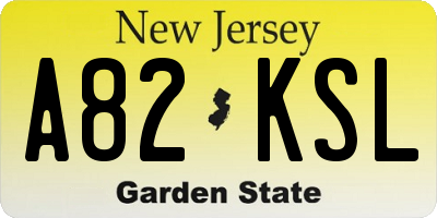 NJ license plate A82KSL