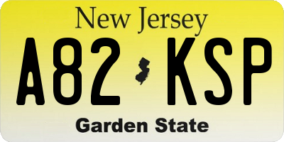 NJ license plate A82KSP