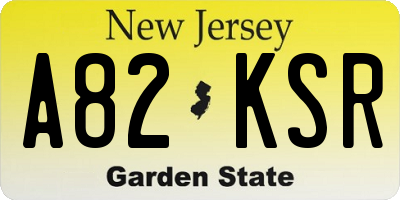NJ license plate A82KSR