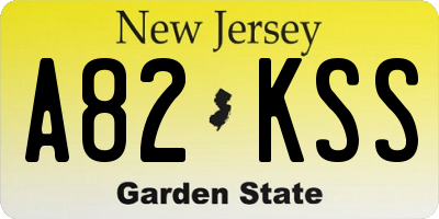 NJ license plate A82KSS