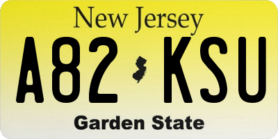 NJ license plate A82KSU