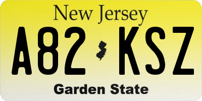 NJ license plate A82KSZ
