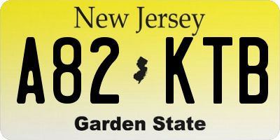 NJ license plate A82KTB