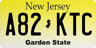 NJ license plate A82KTC