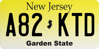 NJ license plate A82KTD