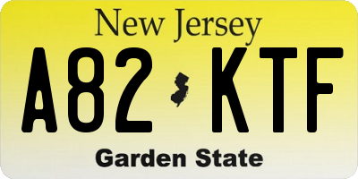 NJ license plate A82KTF