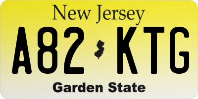 NJ license plate A82KTG