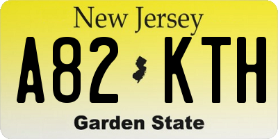 NJ license plate A82KTH