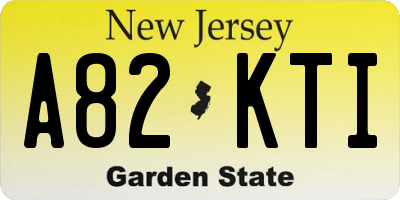 NJ license plate A82KTI