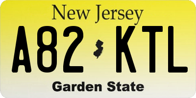 NJ license plate A82KTL
