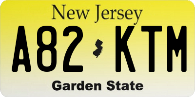 NJ license plate A82KTM