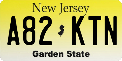 NJ license plate A82KTN