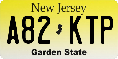 NJ license plate A82KTP
