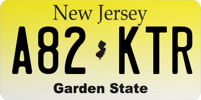 NJ license plate A82KTR