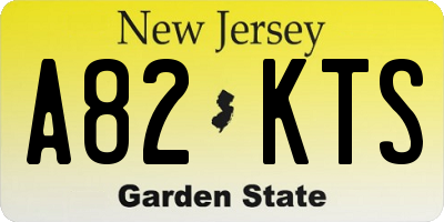 NJ license plate A82KTS