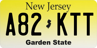 NJ license plate A82KTT