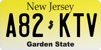 NJ license plate A82KTV