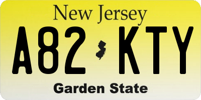 NJ license plate A82KTY