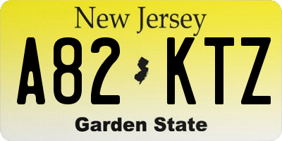 NJ license plate A82KTZ