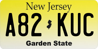 NJ license plate A82KUC