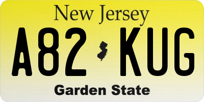 NJ license plate A82KUG