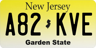 NJ license plate A82KVE
